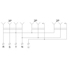 Колодка каучуковая 3Р+РЭ с защитными крышками трехместная (1×25А/2×16A*2P+PE) IP44