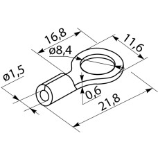 Наконечники под винт с изоляцией RV 1,25-8 (100 шт.)