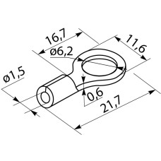 Наконечники под винт с изоляцией RV 1,25-6 (100 шт.)