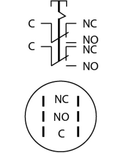 TYJ 19-312 Кнопка металева пласка з фікс., 2NO+2NC.