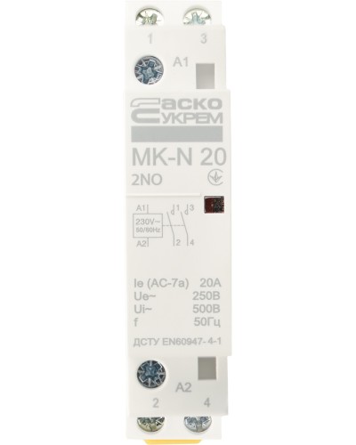 Модульный контактор MK-N 2P 20A 2NO 220V