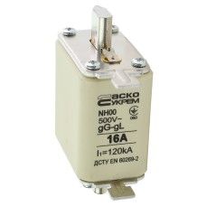 Предохранитель ножевой с плавкой вставкой NH00 16A gG