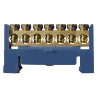 BC-507 6х9 7 отв. Нулевая шина с изолятором на Din-рейке