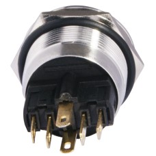 TYJ 22-271 Кнопка металлическая плоская с подсветкой, 1NO+1NC, красная 24V.