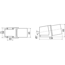 Вилка стационарная ВС 32А/3 2Р+РЭ (523)