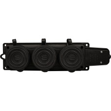 Колодка каучуковая 2Р+PE с защитными крышками трехместная 16А IP44