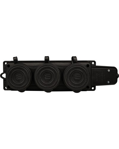 Колодка каучуковая 2Р+PE с защитными крышками трехместная 16А IP44