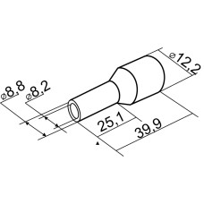Наконечники трубчатые НТ 35,0-25 красные (100 шт.)