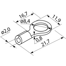 Наконечники под винт с изоляцией RV 2-8 (100 шт.)