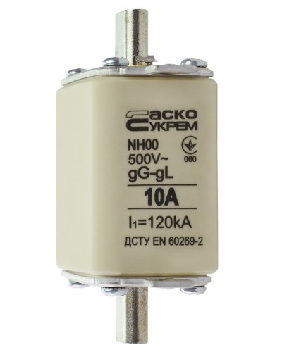 Запобіжник ножовий з плавкою вставкою NH00 10A gG
