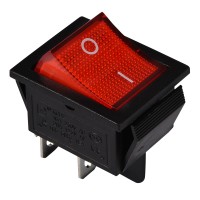 KCD2-201N R/B 220V Переключатель 1 клав. красный с подсветкой