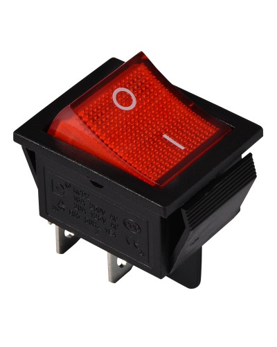 KCD2-201N R/B 220V Переключатель 1 клав. красный с подсветкой