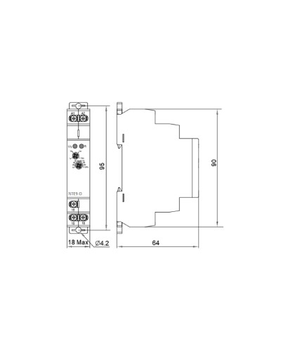 Реле времени задержки отключения без источника питания NTE9-D AC/DC 12-240V