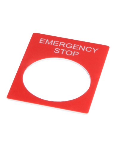 Табличка маркировочная EMERGENCY STOP красная прямоугольная для кнопок XB2