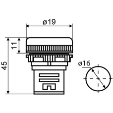 Сигнальная арматура AD16-16DS желтая 220V АC
