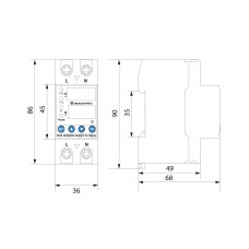 Реле контроля напряжения и тока RKV 2P 40A