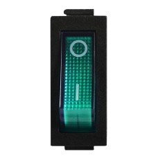 KCD3-101N GR/B 220V Переключатель 1 клав. зеленый с подсветкой