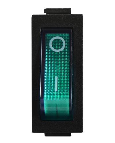 KCD3-101N GR/B 220V Переключатель 1 клав. зеленый с подсветкой