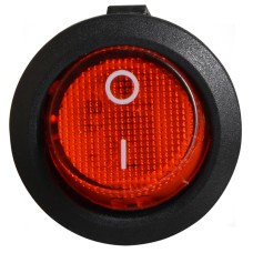 KCD1-5-101N R/B 220V Переключатель 1 клав. круглый красный с подсветкой