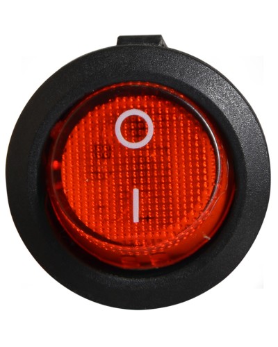 KCD1-5-101N R/B 220V Переключатель 1 клав. круглый красный с подсветкой