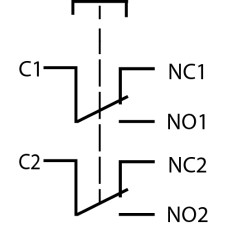 TYJ 19-212 Кнопка металлическая плоская, 2NO+2NC.