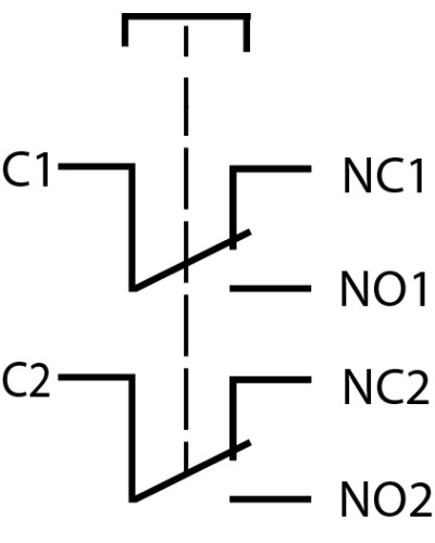 TYJ 19-212 Кнопка металева пласка, 2NO+2NC.