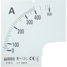 Шкала 400/5А до амперметра А-96-6