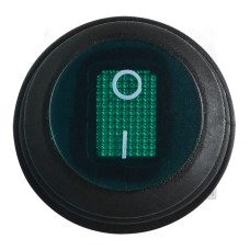 KCD1-8-101NW GR/B 220V Переключатель 1 клав.круглый влагоз. зеленый с подсветкой