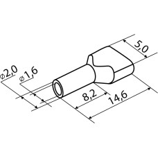 Наконечники трубчатые ТО 0,75-08 синие (100 шт.)