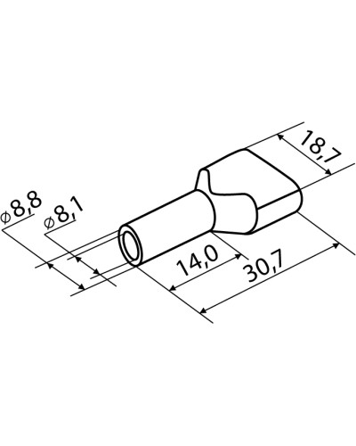 Наконечники трубчатые ТО 16,0-14 белые (100 шт.)