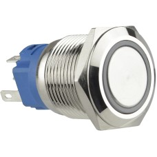 TYJ 19-271 Кнопка металева пласка з підсвічуванням, 1NO+1NC, зелена 24V.