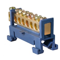 BC-508 6х9 8 отв. Нулевая шина с изолятором на Din-рейке
