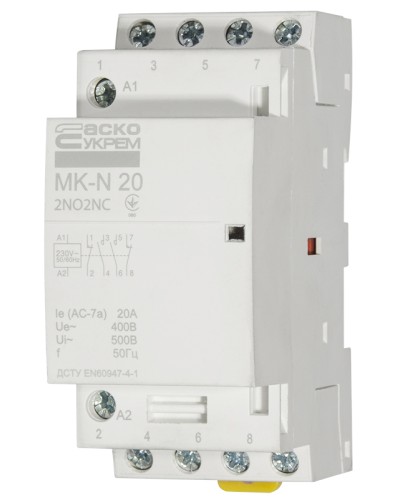 Модульный контактор MK-N 4P 20A 2NO2NC 220V