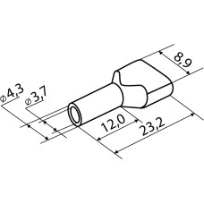 Наконечники трубчатые ТО 4,0-12 серые (100 шт.)