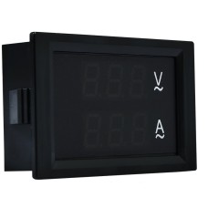 Амперметр+вольтметр цифровой (АС 60А; АС80-300В) 70х40 модель ЦАВ-60 LB