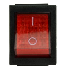 KCD2-6-201N R/B 30А 220V Переключатель 1 клав. красный с подсветкой