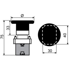 XB2-BR42 Кнопка "грибок" (d 60 мм) "Стоп" красная