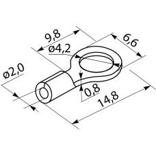 Наконечники под винт с изоляцией RV 2-4 (100 шт.)