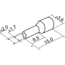 Наконечники трубчатые НТ 1,5-08 синие (100шт)