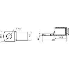Наконечники без изоляции медные луженые SC-240-16