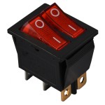 KCD2-2101N R/B 220V Переключатель 2 клав. красный с подсветкой