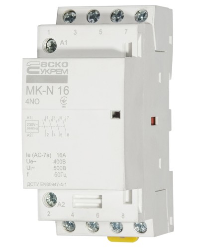 Модульный контактор MK-N 4P 16A 4NO 220V