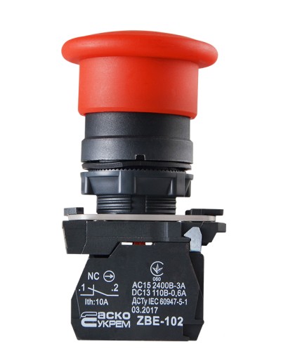 TB5-AT42 Кнопка безопасности. Возврат отжимом d40mm