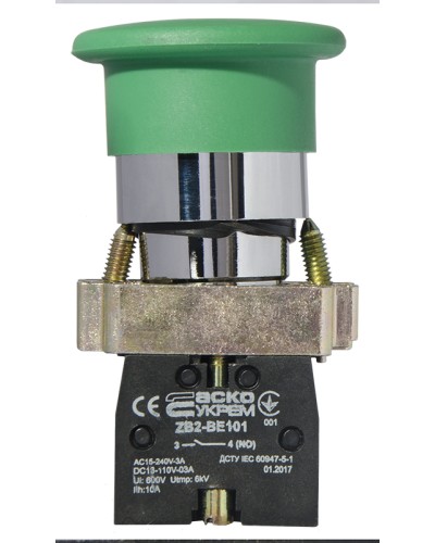 XB2-BC31 Кнопка "грибок" (d 40 мм) "Старт" зеленая