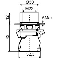 TB5-AW34M5 Кнопка с подсветкой красная