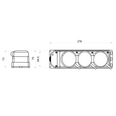 Колодка каучуковая 3Р+РЭ с защитными крышками трехместная (2×25А/1×16A*2P+PE) IP44