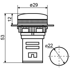 Сигнальная арматура AD22-22DS зеленая 12V АC/DC