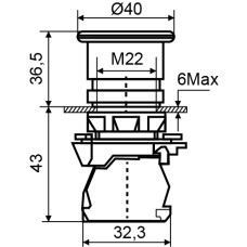 TB5-AC31 Кнопка "грибок" (d 40 мм) "Старт" зеленая