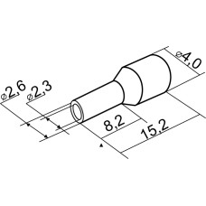Наконечники трубчатые НТ 2,5-08 зеленые (100шт)