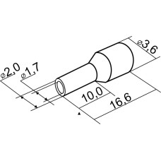 Наконечники трубчатые НТ 1,5-10 черные (100шт)